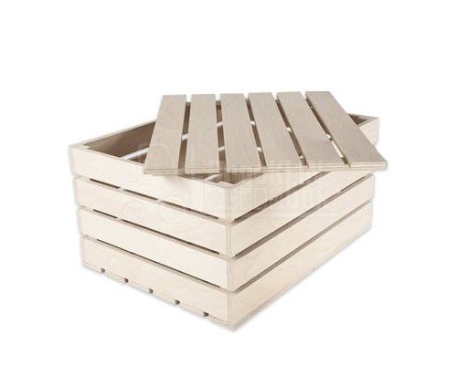 Реечный ящик деревянный с крышкой